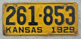 1929 Kansas License Plate.