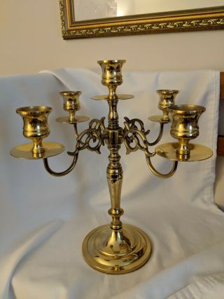 Vintage Baldwin Brass Candelabra 5 Light Candlestick Holders 11 3/4 " High Usa