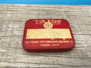 Vintage Toledo Pipe Threading Machine Co.  Tin & Thread Dies