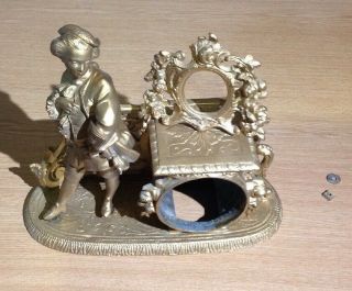 Antique Spelter Figural French Clock Case Surmounted Frame Ex Clockmakers Spares