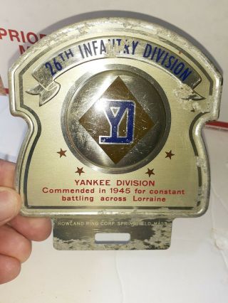 26th Infantry Division Yankee Division License Plate Tag Topper 2