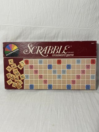 Vintage 1982 Scrabble Brand Crossword Board Game Selchow & Righter - Complete