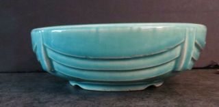 Vintage Mccoy Pottery Bulb Bowl Planter Aqua