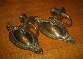 Vintage Solid Brass Wall Sconce Candle Holders