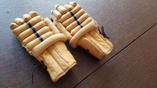 WinnWell 628 Vintage Leather Hockey Gloves Made In Jamaica WINN WELL FLEX THUMB 3