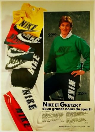 1987 Vintage Paper Print Ad Nike Nhl Wayne Gretzky Sports Fashion Clothing Shirt
