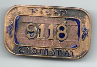 Ireland,  Vintage,  Bus / Tram Collectors Badge,  F S P,  Clonmany,  Co Donegal,