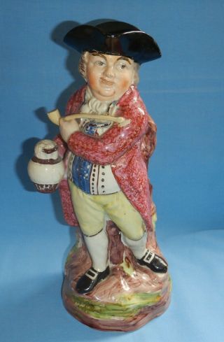 Rare Antique Early 19th Century Pottery " Hearty Good Fellow " Toby Jug