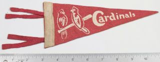 1940 - 50 Vintage Saint St Louis Cardinals Baseball Mini Pennant Banner 3.  75x8.  25 "