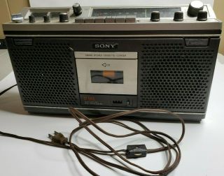 Sony Cf - 510s Cassette Recorder Stereo Ghetto Blaster Boombox 1980s Vintage
