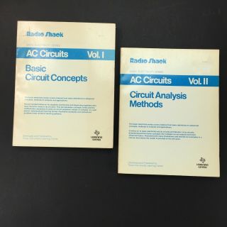 Vintage Radio Shack Ac Circuits Volume 1 & 2 - Basic Electricity Series,  1981