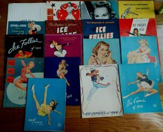 17 Programs 1940s & 1950s Ice Follies / Ice Capades / Buffalo Ny / Petty Covers