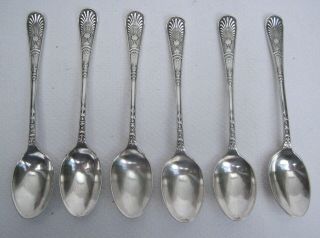 Set 6 Antique Solid Sterling Silver Tea Spoons Sheffield 1903 - 4 Joseph Rodgers