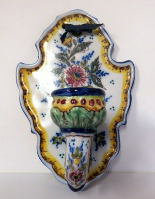 Vintage Ceramic Floral Sconce Candle Holder Lisboa,  Portugal 1961