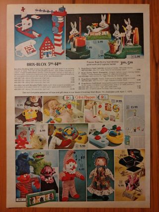 1976 Vintage Paper Print Ad Fisher Price Crib & Playpen Bugs Bunny Sesame Street
