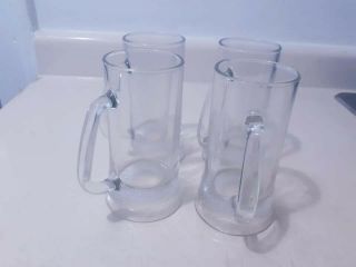 Glass Beer Mugs - 14 Oz Vintage Bar Mugs - Set Of 4