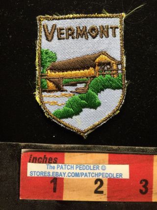 Vtg Vermont Jacket Patch Of Historic Covered Bridge C633