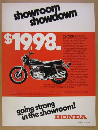 1977 Honda Cb - 750k Cb750k Motorcycle Vintage Print Ad