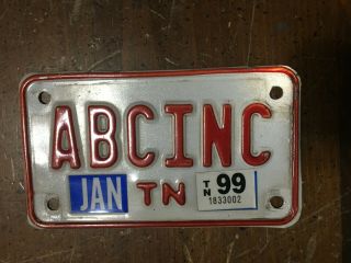 Vintage 1999 Tennessee Motorcycle Cycle License Plate Tag Abcinc