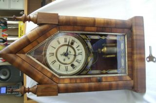 Antique Late 19th Century Mahogany Cased Mantle Clock.