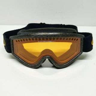 Vintage Oakley O - Frame Ski Snowboard Mx Goggles Black Frame Orange Lens
