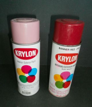 Krylon Banner Red Rust Magic Can Krylon Mauve Can Vintage Aerosol Spray Paint