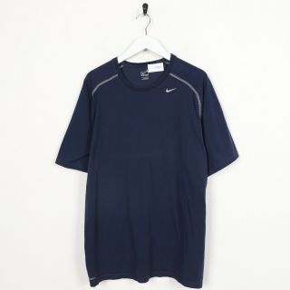 Vintage Nike Team Small Logo T Shirt Navy Blue | Large L