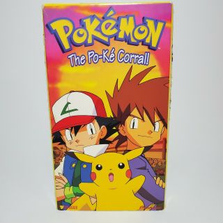 Pokemon Vol 21 The Po - Ke Corral 1998 Vhs Pika - 0021d Vintage Pikachu Ash Ketchum