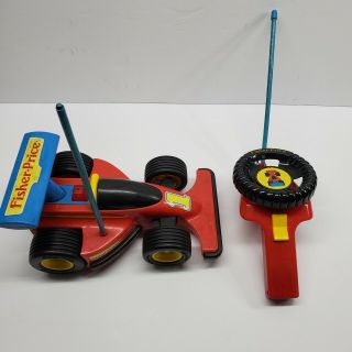 1992 Fisher Price Red Rc Indy Car With Remote Control Mostly Vintage