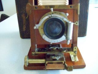 Antique Kodak 4 Cartridge Camera Wood Body Red Bellows 2
