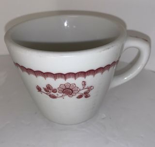 Vintage Shenango China Floral Red And White Restaurant Ware Mug