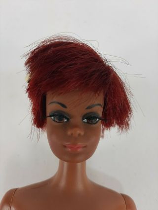 Vintage 1966 Mattel Barbie Doll Julia African American Tnt Twist &turn Red Hair