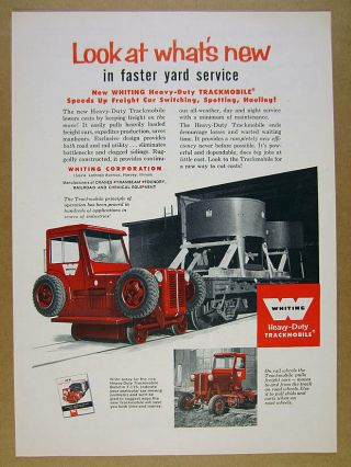1956 Whiting Trackmobile Railcar Mover Photo Vintage Print Ad