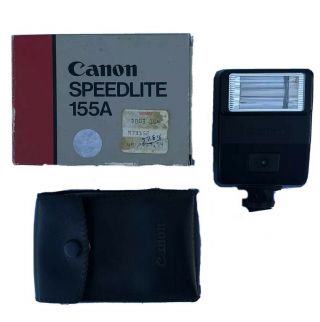 Lnib Vintage Canon 155a Speedlite Shoe Mounted Flash With Carrying Case
