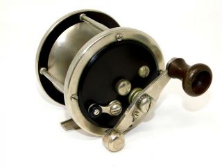 Vintage Unmarked Montague German Silver And Hard Rubber 300 Yard Size Reel