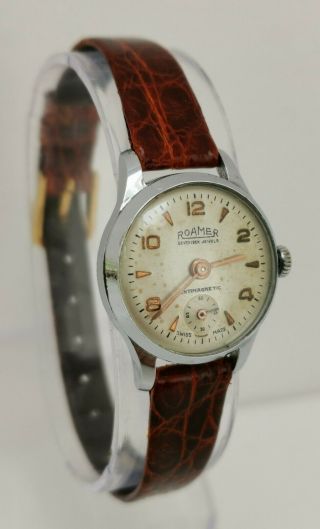 Vintage 1940s Roamer 17 Jewels Art Deco Swiss Ladies Wrist Watch Cal Mst 367