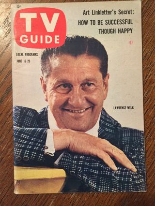 Vintage - Tv Guide - June 17th 1961 - Lawrence Welk Iowa Edition