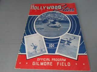 1954 Pcl Pacific Coast League Baseball Program Hollywood Stars