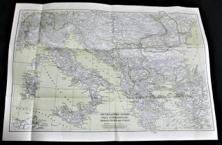 Se Europe Balkans Dardanelles Austro Italy Border Map 1915 Wwi Vintage