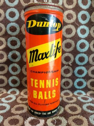 Vintage Dunlop Maxlife Tennis Balls Can Old Championship Tire Rubber