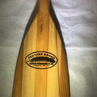Vintage Feather Brand Wooden Canoe kayak Paddle 29.  5 