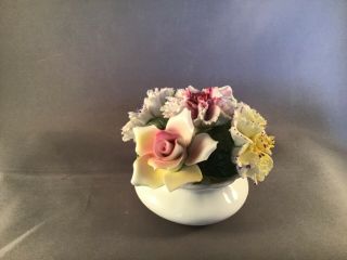 Vintage Porcelain Bone China Bouquet Flower Pot Vase England Aristocrat Handmade