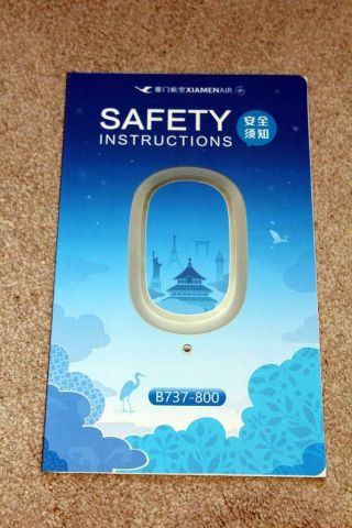 Xiamen Airlines Boeing 737 - 800 Safety Card