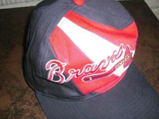 Vintage 1990 ' s ATLANTA BRAVES sewn ballcap snapback hat adult size 2