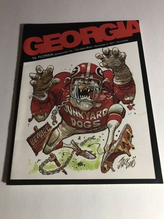 1977 Uga Georgia Bulldogs Vs Florida Gators Football Program Jack Davis