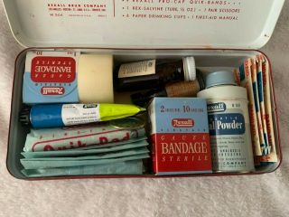 Vintage Rexall First Aid Kit W504 Tin With Some Contents