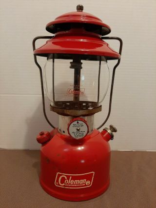 Vintage Coleman 200a Red Lantern 1965 Single Mantle Sunshine Of The Night
