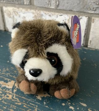 Puffkins Plush Stuffed Animal Vintage Swibco Bandit Raccoon P13