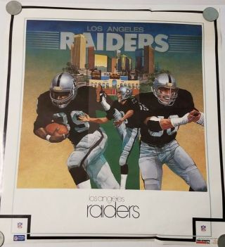 Vintage Los Angeles Raiders 1984 Poster Matt Millen Coliseum Oakland Las Vegas
