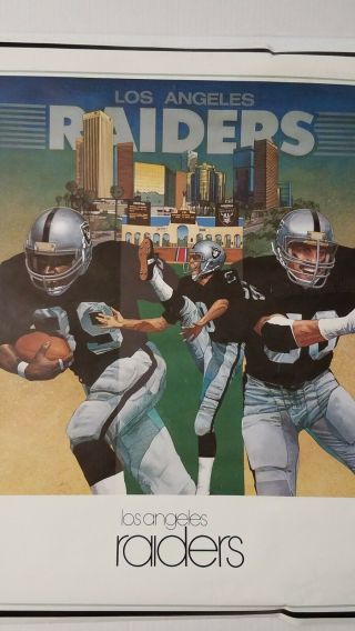Vintage Los Angeles Raiders 1984 Poster Matt Millen Coliseum Oakland Las Vegas 2
